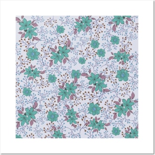 Winter Flower Pattern Posters and Art